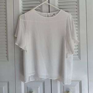 white flowy top